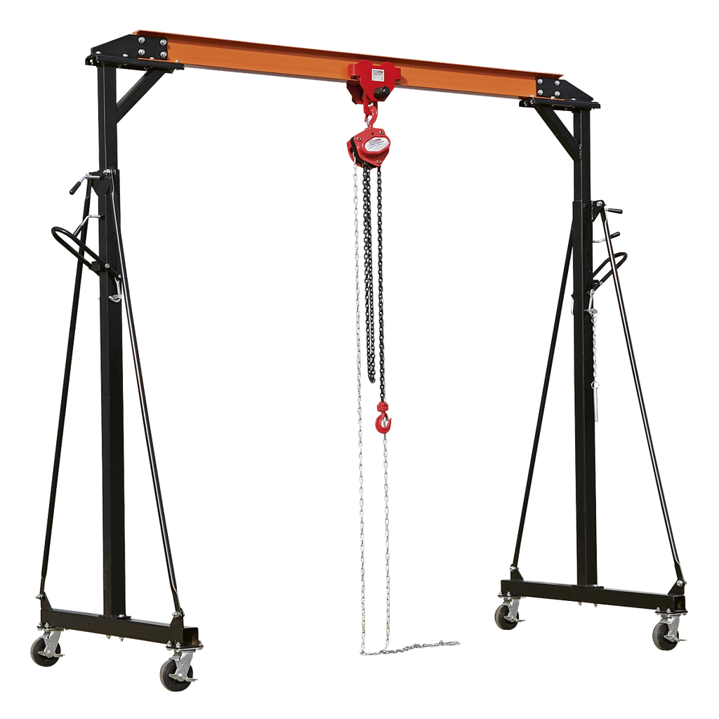 Sealey Portable Lifting Adjustable Gantry Crane 1 Tonne & Hoist 