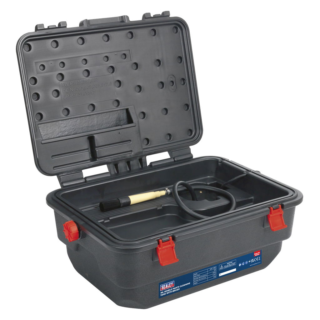 Sealey Mobile Parts Cleaning Tank with Brush 16L