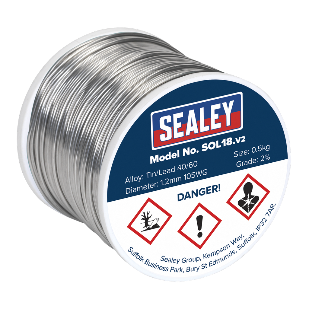 Sealey Quick Flow Solder Wire 1.2mm/18SWG 0.5kg Reel