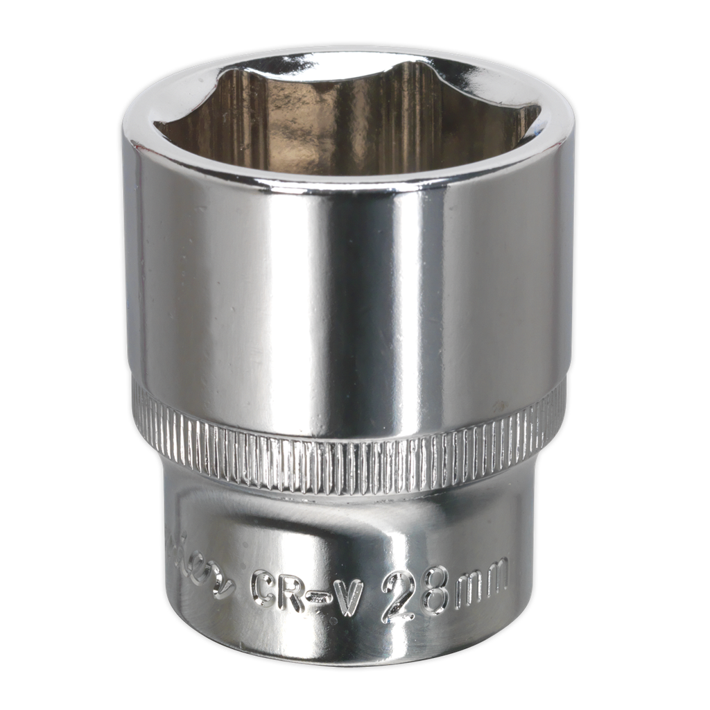 Sealey Premier Fully Polished Socket 1/2"Sq Drive 28mm