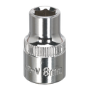 Sealey Premier Fully Polished Socket 3/8"Sq Drive 8mm