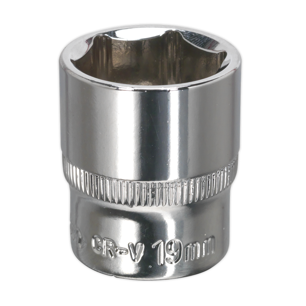 Sealey Premier Fully Polished Socket 3/8"Sq Drive 19mm