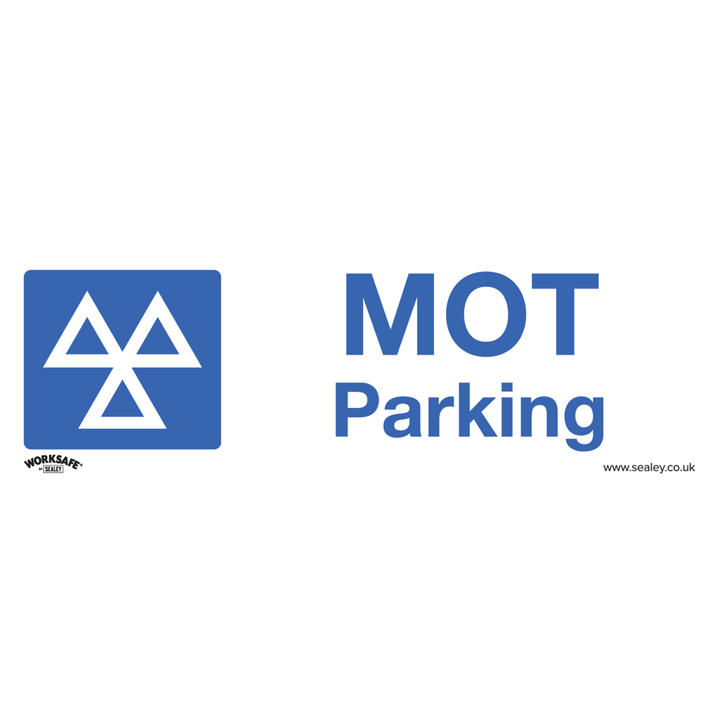 Sealey Worksafe® MOT Parking Safety Sign, Self-Adhesive Vinyl - 