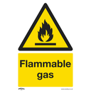 Sealey Worksafe® Flammable Gas Safety Sign, Self-Adhesive Vinyl 