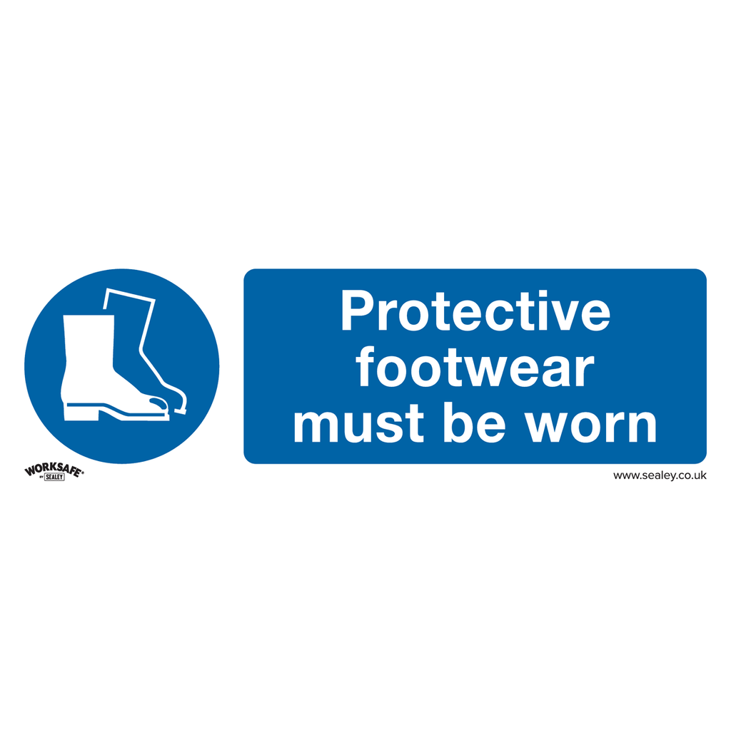 Sealey Worksafe® Protective Footwear Must Be Worn Safety Sign, R