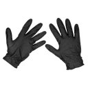 Sealey Diamond Grip Extra-Thick Nitrile Powder-Free Gloves, Blac