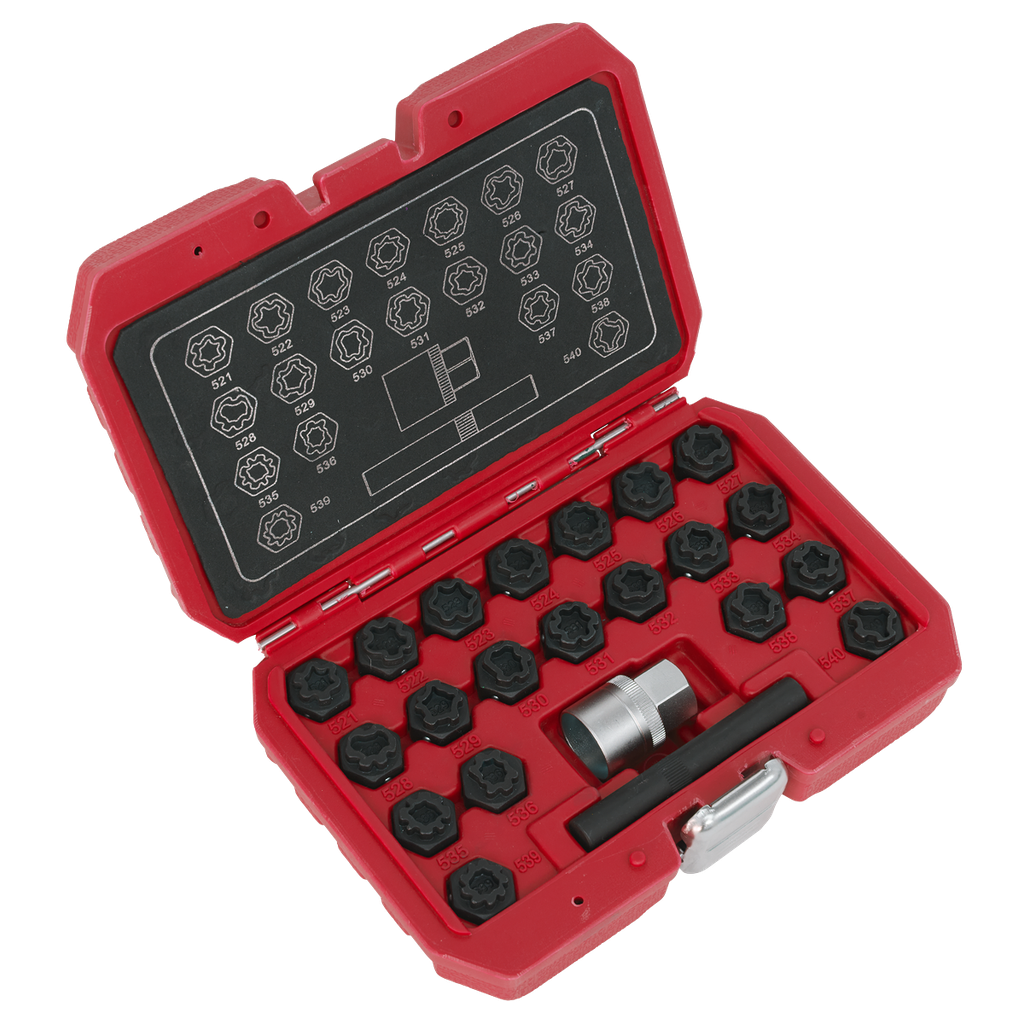 Sealey Locking Wheel Nut Key Set for VAG 22pc