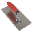 Sealey Stainless Steel 4mm Notched Trowel with Rubber Handle 270
