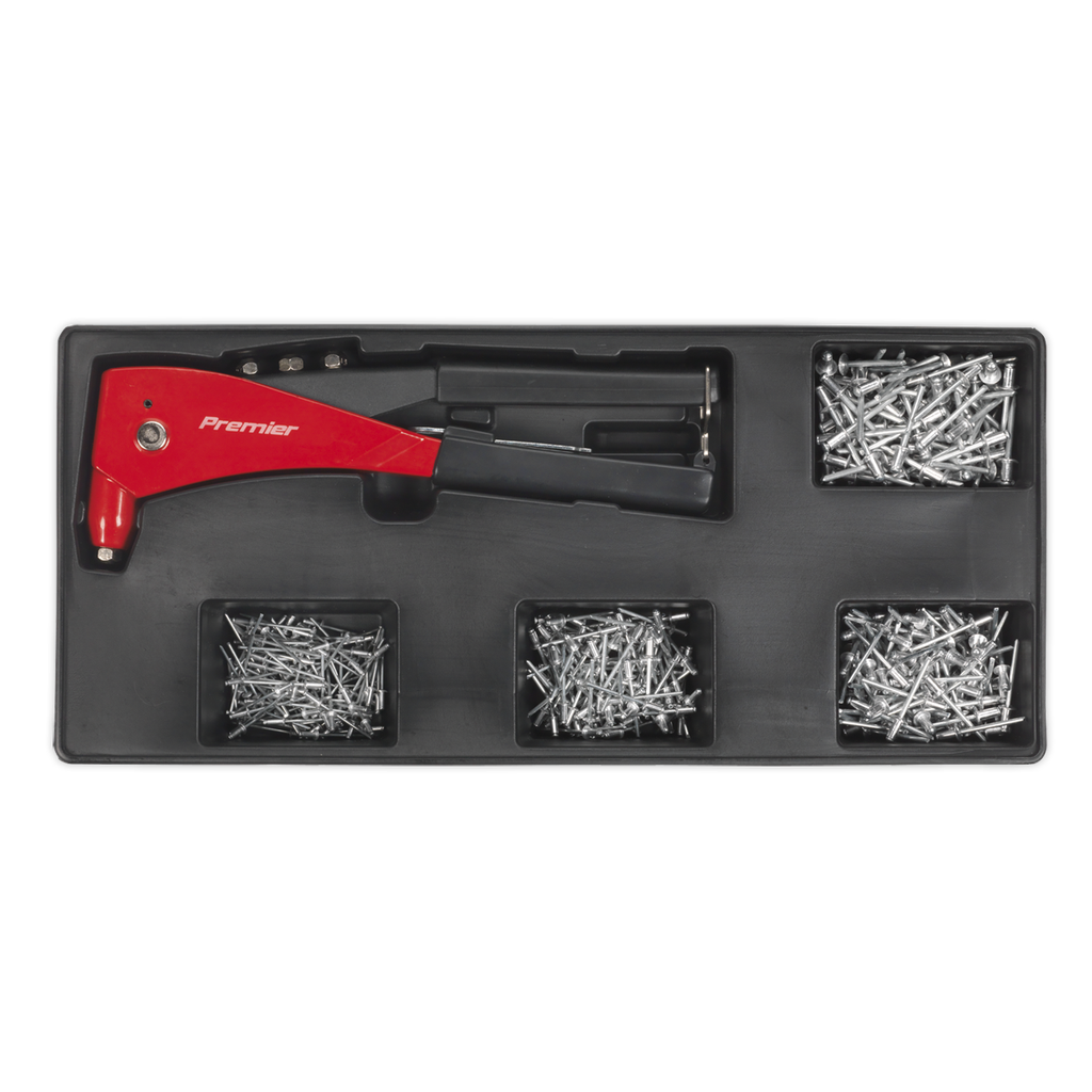 Sealey Premier Riveter & Assorted Rivet Set with Tool Tray 400pc