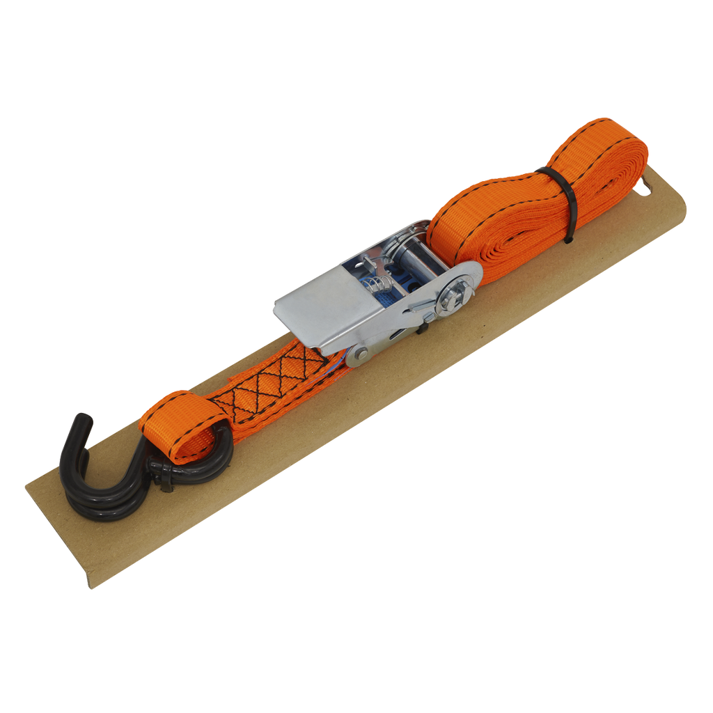Sealey Ratchet Strap Polyester Webbing S-Hook with Corner Protec