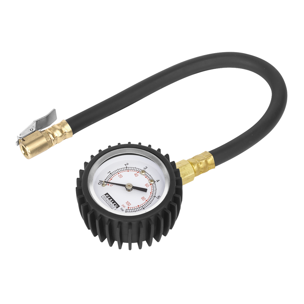 Sealey Tyre Pressure Gauge with Clip-On Chuck