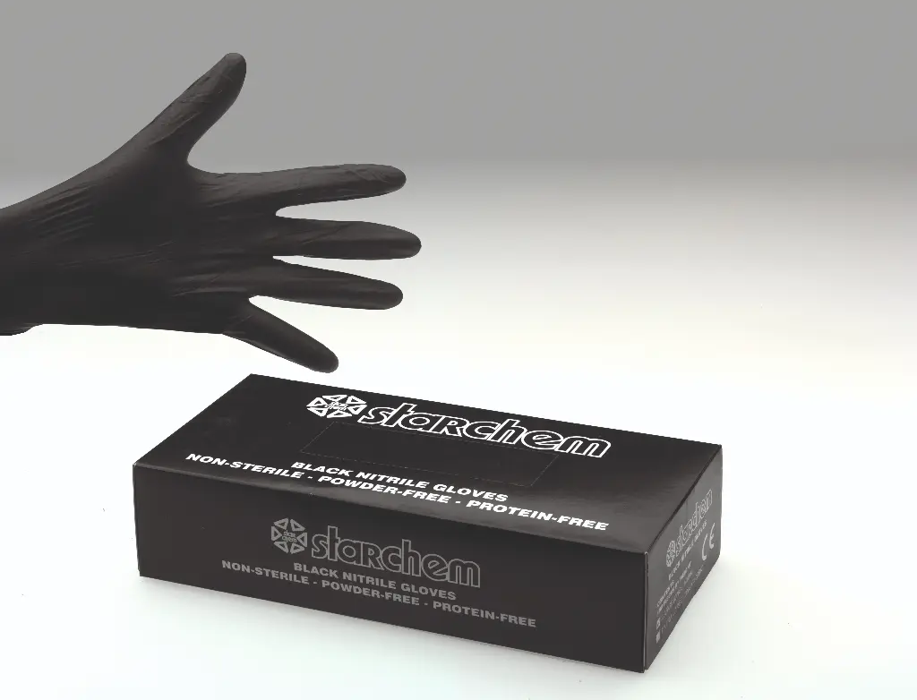 Starchem BLACK XL DISP. NITRILE GLOVES.BOX 100