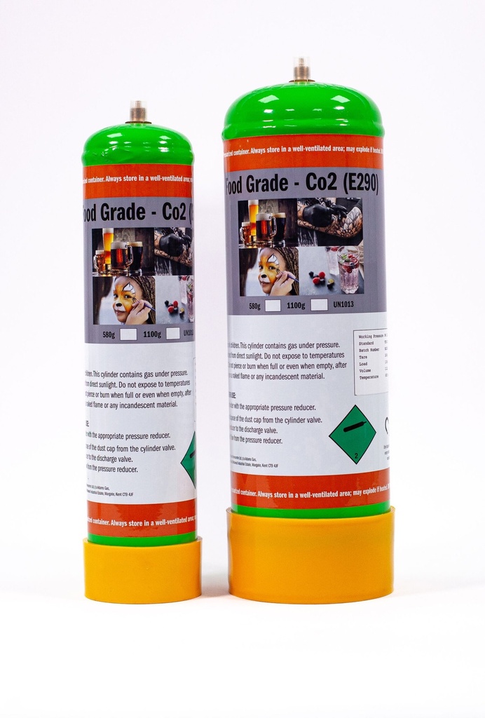 Adams Gas CO2 Disposable Gas Cylinder 1100g , E290 Food Grade fo