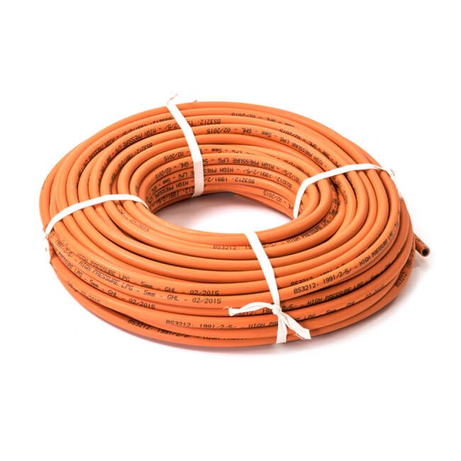 Adams Gas Orange High Pressure Hose - 4.8mm Bore, 3m Coil