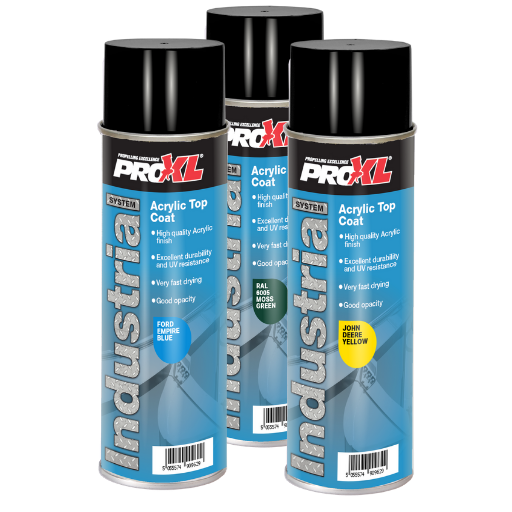 PROXL INDUSTRIAL - ACRYLIC TOPCOAT AEROSOL JCB YELLOW (500ML)