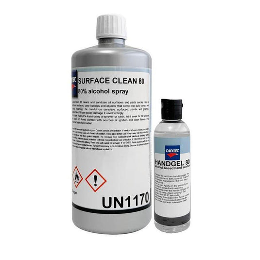 Sanitising Kit (200ml HandGel 80 & 1Ltr SurfaceCleaner 80) 3 Kits