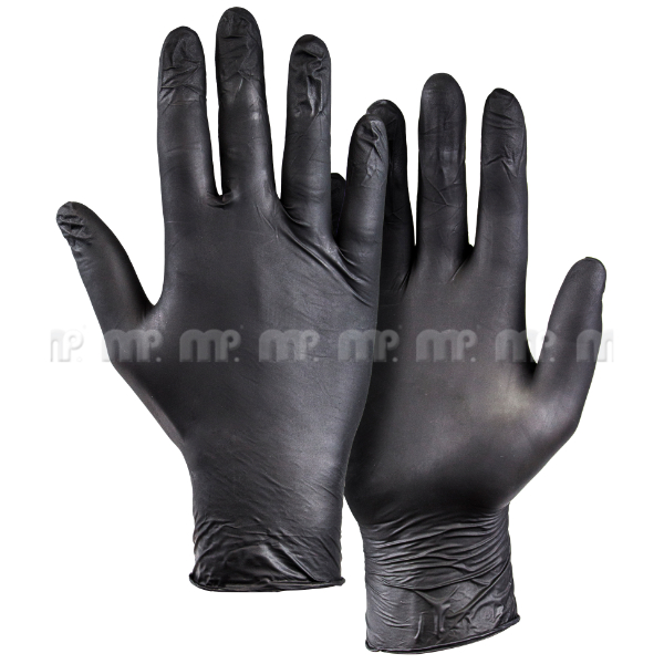 MP Nitrile Gloves Black Size XL (Pack of 100)