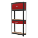 Sealey Shelving Unit 4-Tier with Cupboard & Drawer