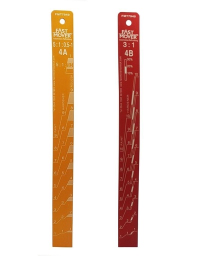 [FMT7940] Fast Mover Paint measuring stick with ratios. Aluminium 370 x 32