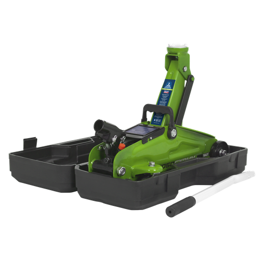 [1050CXDHV] Sealey Short Chassis Trolley Jack with Storage Case 2 Tonne - Gr