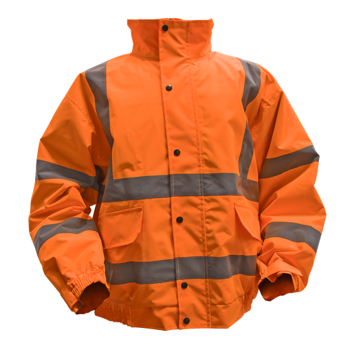 [802XLO] Sealey Worksafe® Hi-Vis Orange Jacket with Quilted Lining, Elast