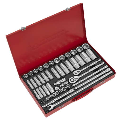 [AK6942] Sealey Premier Socket Set 3/8" & 1/2"Sq Drive 50pc