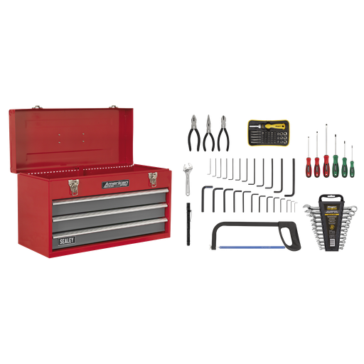 [AP9243BBCOMBO] Sealey American PRO® Tool Chest 3 Drawer with 93pc Tool Kit - Re