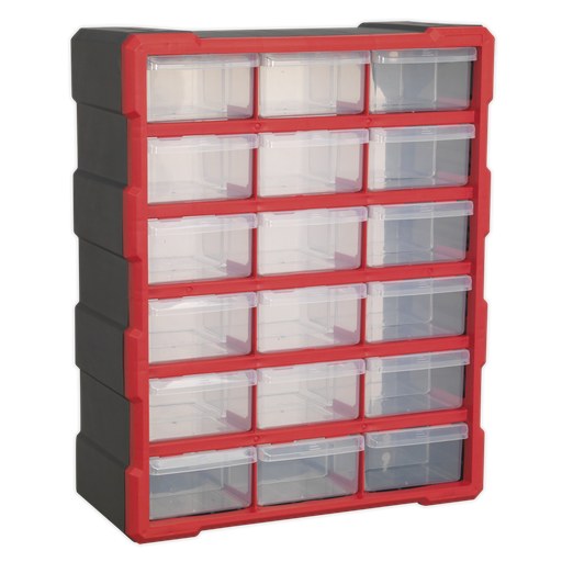 [APDC18R] Sealey Cabinet Box 18 Drawer - Red/Black