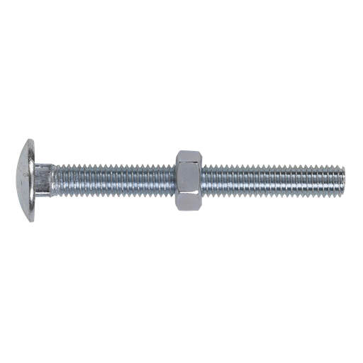 [CBN875] Sealey Zinc Plated Coach Bolt & Nut M8 x 75mm, DIN 603 - Pack of