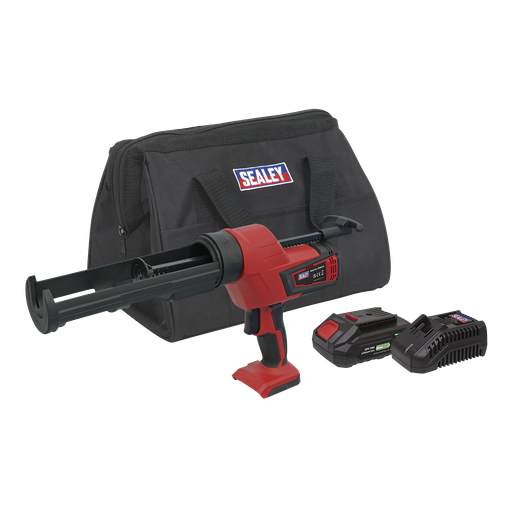 [CP20VCGKIT1] Sealey SV20 Series 310ml Cordless Caulking Gun Kit 20V 2Ah