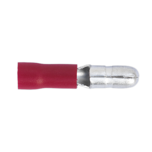 [RT11] Sealey Male Bullet Terminal 4mm, Red - Pack of 100