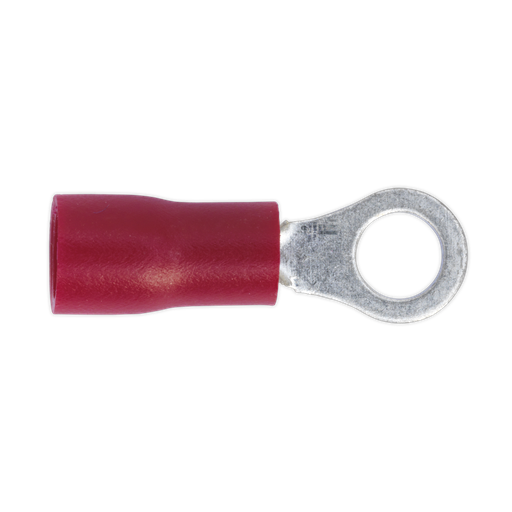 [RT24] Sealey Easy-Entry Ring Terminal 4.3mm (4BA), Red - Pack of 100