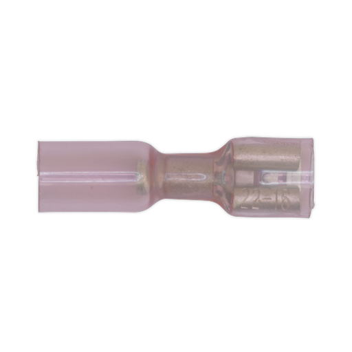 [RTSPF25] Sealey Heat Shrink Push-On Female Terminal 6.4mm, Red - Pack of 