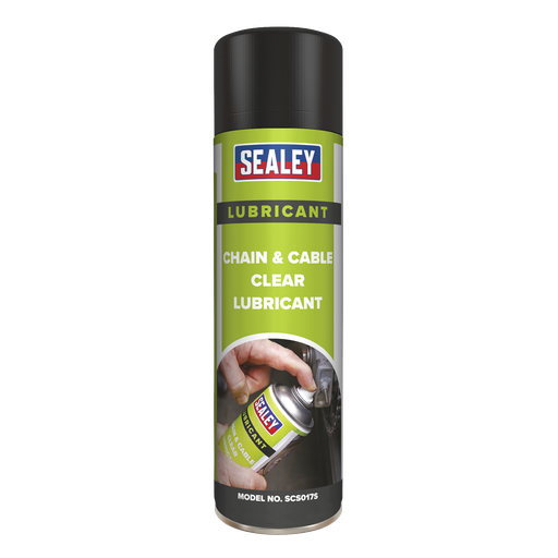 [SCS017] Sealey Chain & Cable Clear Lubricant 500ml - Pack of 6