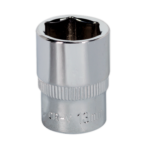 [SP1413] Sealey Premier Fully Polished Socket 1/4"Sq Drive 13mm