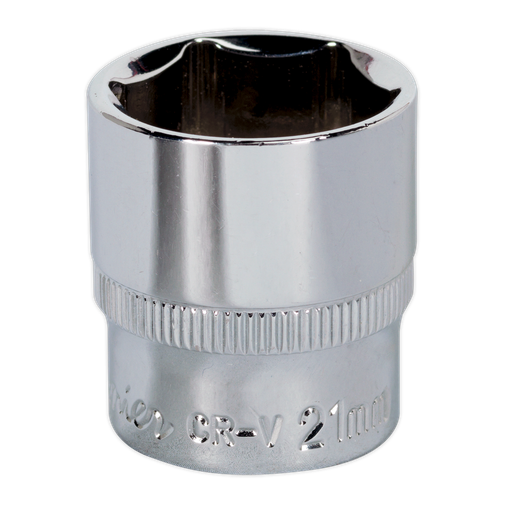 [SP3821] Sealey Premier Fully Polished Socket 3/8"Sq Drive 21mm