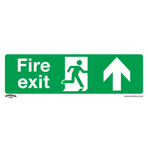 [SS28V1] Sealey Worksafe® Fire Exit (Up) Safety Sign - Self-Adhesive Viny