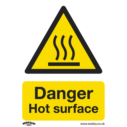 [SS42P1] Sealey Worksafe® Danger Hot Surface Safety Sign - Rigid Plastic
