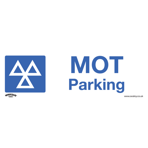 [SS49V10] Sealey Worksafe® MOT Parking Safety Sign, Self-Adhesive Vinyl - 
