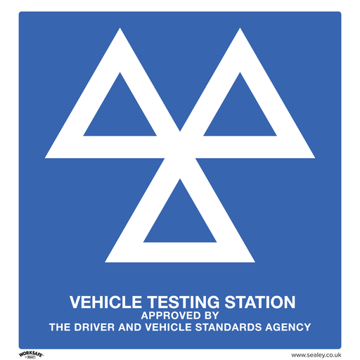 [SS51A1] Sealey Worksafe® MOT Testing Station Safety Sign - Aluminium Com