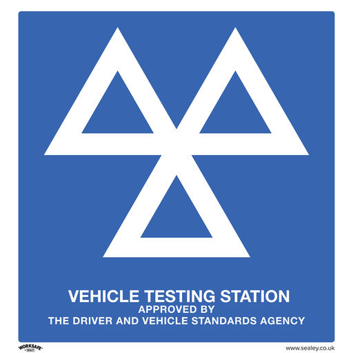 [SS51P10] Sealey Worksafe® MOT Testing Station Safety Sign, Rigid Plastic 