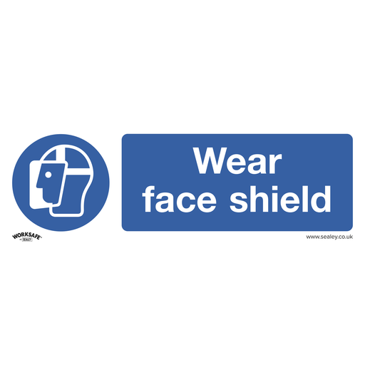 [SS55V10] Sealey Worksafe® Wear Face Shield Safety Sign, Self-Adhesive Vin