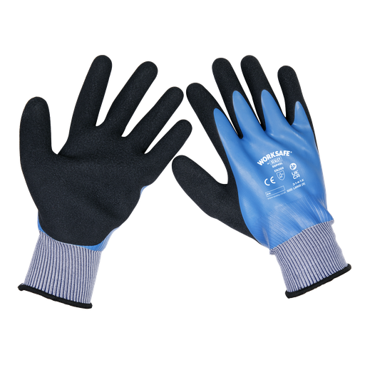 [SSP49L/B120] Sealey Worksafe® Waterproof Latex Gloves, Large - Box of 120 Pai