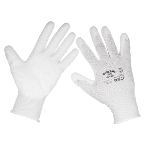 [SSP50XL/6] Sealey Worksafe® White Precision Grip Gloves, X-Large - Pack of 