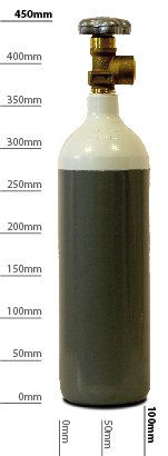 [ADAM0095] Adams Gas Oxygen Gas Bottle, 2L, for Heating, Cutting, Brazing, 