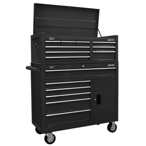 [AP41STACKB] Sealey American PRO® Topchest & Rollcab Combination 15 Drawer - 